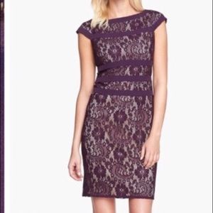 Adrianna Papell Lace Sheath Dress Mulberry